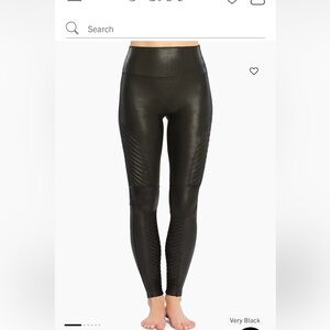 Spanx moto faux leather leggings